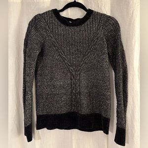 Velvet trim wool sweater